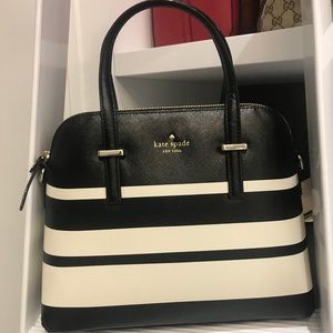 Kate Spade black/white striped handbag